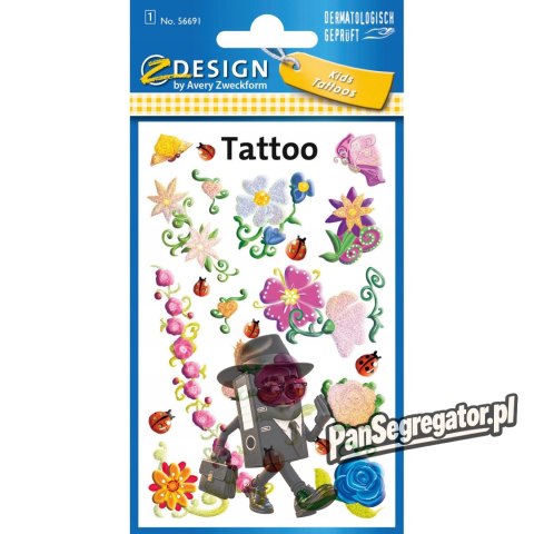 Naklejki tatuaże dla dzieci KWIATKI 56691 Z-DESIGN KIDS TATTOO AVERY ZWECKFORM