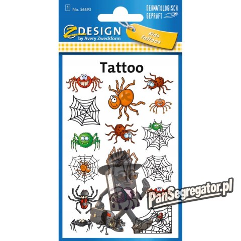 Naklejki tatuaże dla dzieci PAJĄKI 56693 Z-DESIGN KIDS TATTOO AVERY ZWECKFORM