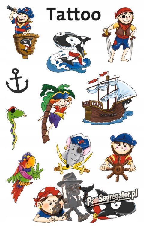 Naklejki tatuaże dla dzieci PIRACI 56683 Z-DESIGN KIDS TATTOO AVERY ZWECKFORM