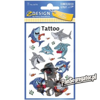 Naklejki tatuaże dla dzieci REKINY 56770 Z-DESIGN KIDS TATTOO AVERY ZWECKFORM