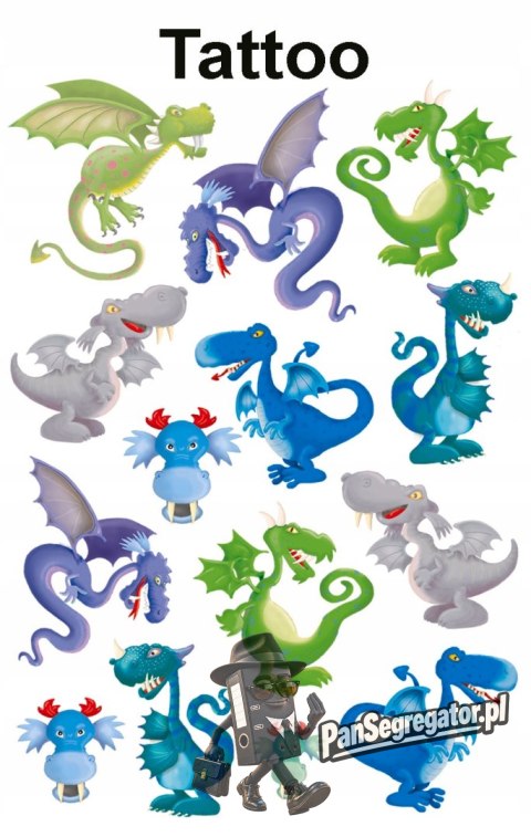 Naklejki tatuaże dla dzieci SMOKI 56751 Z-DESIGN KIDS TATTOO AVERY ZWECKFORM