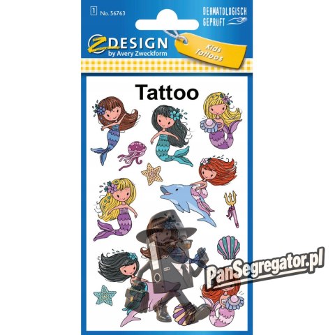 Naklejki tatuaże dla dzieci SYRENKI 56763 Z-DESIGN KIDS TATTOO AVERY ZWECKFORM