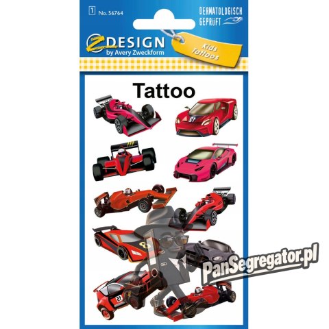 Naklejki tatuaże dla dzieci WYŚCIGÓWKI 56764 Z-DESIGN KIDS TATTOO AVERY ZWECKFORM