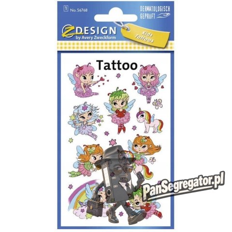 Naklejki tatuaże dla dzieci Wróżki 56768 Z-DESIGN KIDS TATTOO AVERY ZWECKFORM