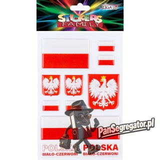 Naklejki wypukłe w barwach narodowych 14x21cm NK-0666 ALIGA
