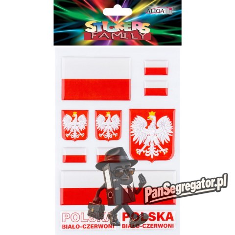 Naklejki wypukłe w barwach narodowych 14x21cm NK-0666 ALIGA