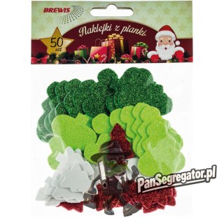 Naklejki z pianki CHOINKI 50szt. PVX23 BREWIS