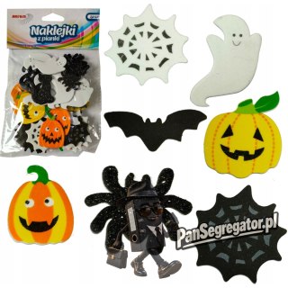 Naklejki z pianki HALLOWEEN dynie, duchy, koty,pajęczyny, nietoperze (40 szt.) PVH3 BREWIS