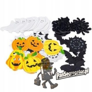 Naklejki z pianki HALLOWEEN dynie, duchy, koty,pajęczyny, nietoperze (40 szt.) PVH3 BREWIS