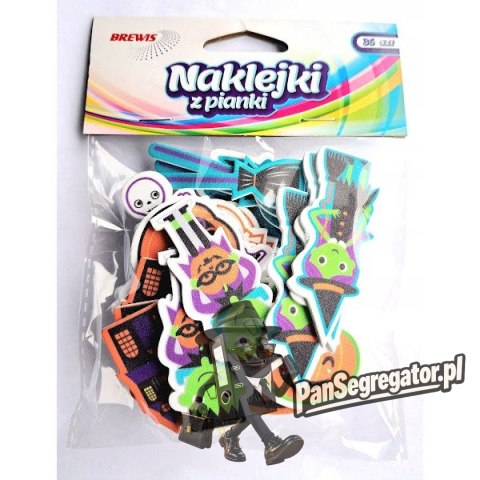 Naklejki z pianki HALLOWEEN dynie, miotła, dom (36 szt.) PVH6 BREWIS