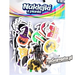 Naklejki z pianki HALLOWEEN pająki, eliksiry, nietoperze,trumny (32 szt.) PVH5 BREWIS