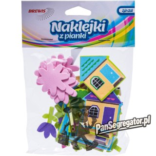 Naklejki z pianki KWIATKI I DOMKI 40 szt. PVC51 BREWIS