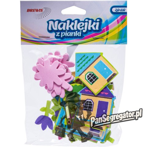 Naklejki z pianki KWIATKI I DOMKI 40 szt. PVC51 BREWIS