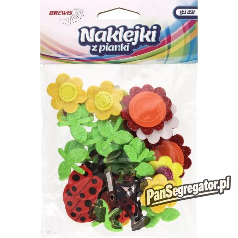 Naklejki z pianki Kwiatki i biedronki (32 el.) PVC49 BREWIS