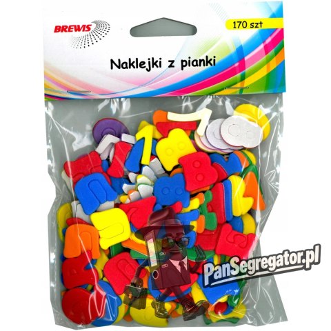 Naklejki z pianki PVC22 Litery / Cyfry 170szt. BREWIS