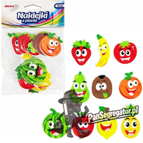 Naklejki z pianki PVC47 Owocowe buźki 22szt. BREWIS