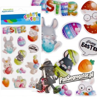 Naklejki zajączek wielkanocny 12szt. CRAFT WITH FUN 531728