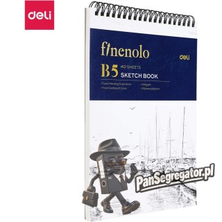 Szkicownik na spirali B5 FINENOLO 100g/m2 40 kartek biały EN025 DELI