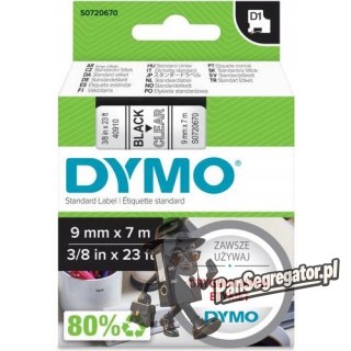 Taśma 9mm/7m czarny /przez. 40910 DYMO S0720670
