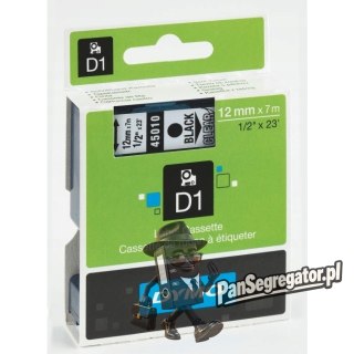 Taśma DYMO D1 12mm czarny/przezroczysta 45010 S0720500