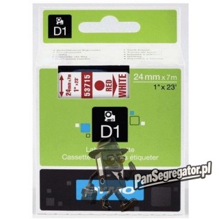 Taśma DYMO D1 24mm/7m czer/bia 53715 S0720950