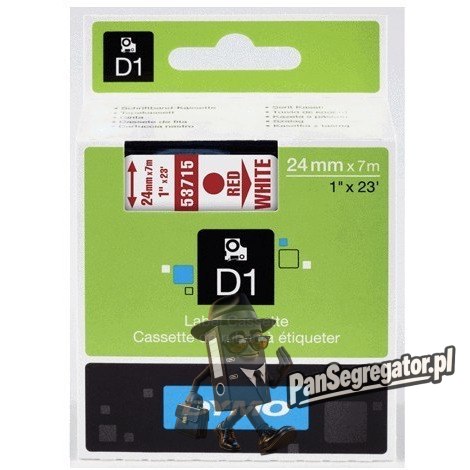 Taśma DYMO D1 24mm/7m czer/bia 53715 S0720950