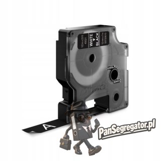 Taśma biały nadruk na czarnym 12mm x 7m DYMO S0720610