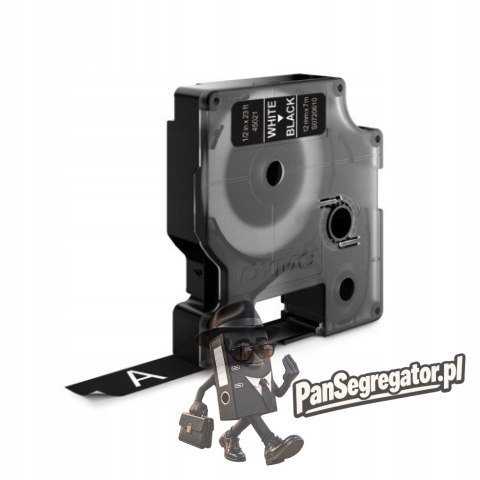 Taśma biały nadruk na czarnym 12mm x 7m DYMO S0720610