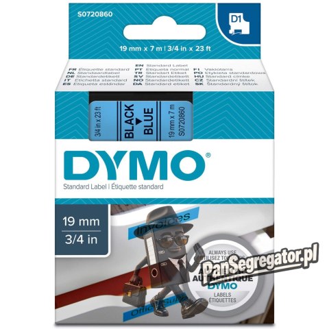 Taśma czarny nadruk na niebieskim 19mm x 7m DYMO S0720860