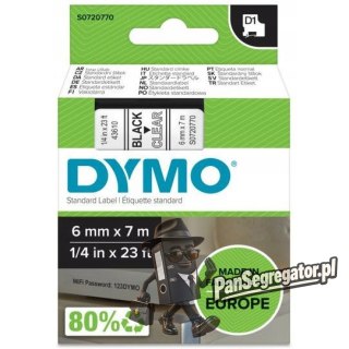 Taśma czarny nadruk na przezroczystym 6mm x 7m DYMO S0720770