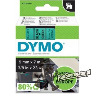 Taśma czarny nadruk na zielonym 9mm x 7m DYMO S0720740