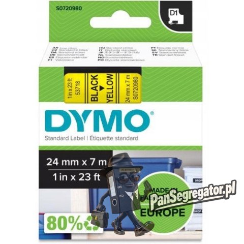 Taśma czarny nadruk na żółtym 24mm x 7m DYMO S0720980