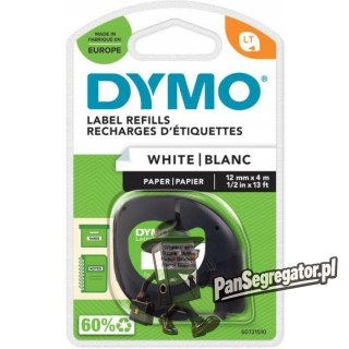 Taśma papierowa biała 12mm x 4m LETRATAG S0721510 DYMO