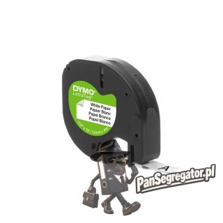 Taśma papierowa biała 12mm x 4m LETRATAG S0721510 DYMO