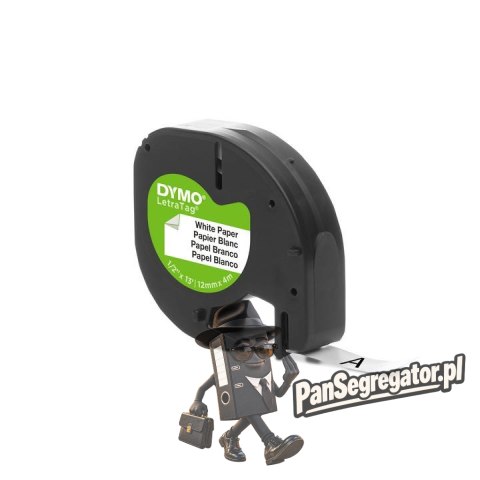 Taśma papierowa biała 12mm x 4m LETRATAG S0721510 DYMO