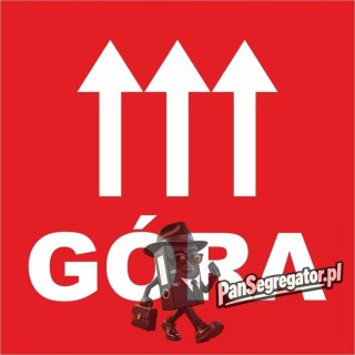 Etykieta ostrzegawcza "GÓRA" 77x77mm papierowa na roli (1000szt) BULK