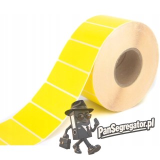 Etykieta polipropylenowa na roli 70x32mm (1000szt) żółta BULK gilza 40mm