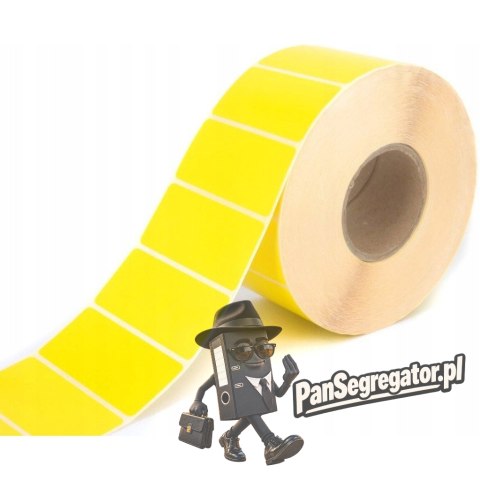 Etykieta polipropylenowa na roli 70x32mm (1000szt) żółta BULK gilza 40mm