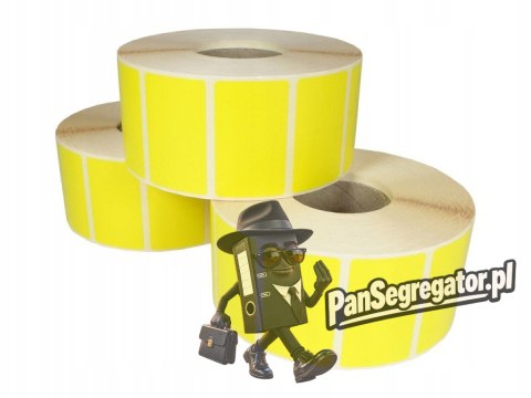 Etykieta polipropylenowa na roli 70x32mm (1000szt) żółta BULK gilza 40mm