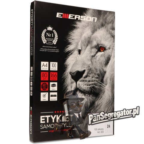 Etykiety A4 białe (100 ark) 70x33,8mm nr.034 EMERSON eta4070x338