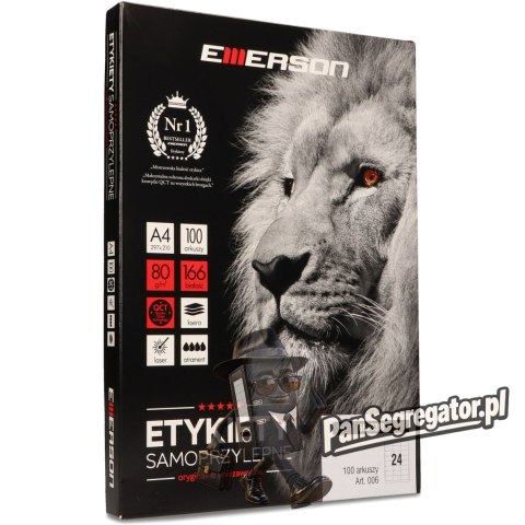 Etykiety A4 białe (100ark) 66x33.8mm nr006 EMERSON eta4066x338