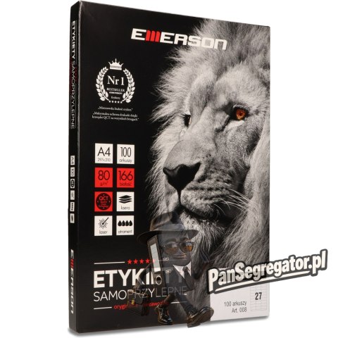 Etykiety A4 białe (100ark) 70*30mm nr.008 EMERSON eta4070x030w