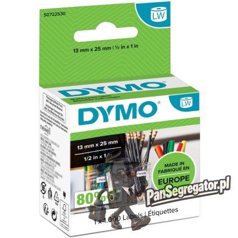 Etykiety DYMO podwójna 12x24/2 biała różnego przeznaczenia S0722530