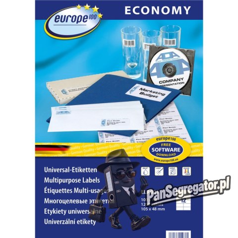 Etykiety ECONOMY A4 białe 105x48mm ELA021 AVERY ZWECKFORM
