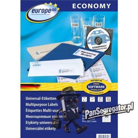 Etykiety ECONOMY A4 białe 70x29.7mm ELA047 AVERY ZWECKFORM
