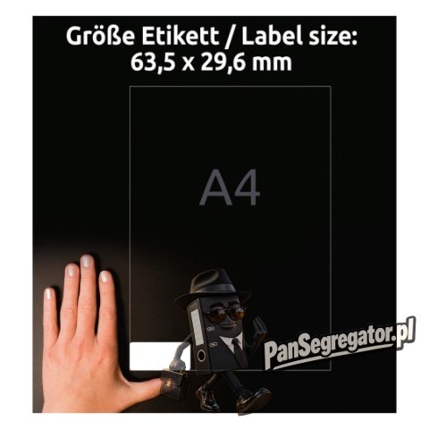 Etykiety białe usuwalne 63,5x29,6mm (100 arkuszy = 2700 etykiet) L4737REV-100 AVERY ZWECKFORM