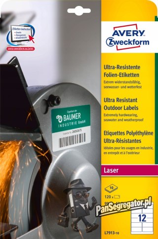 Etykiety foliowe A4 białe (10 arkuszy) 99,1x42,3mm L7913-10 do użytku zewnętrznego AVERY ZWECKFORM