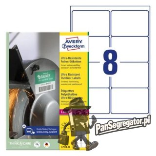 Etykiety foliowe Ultra Resistant 99,1x67,7mm (40arkuszy=320etykiet) L7914-40 AVERY ZWECKFORM