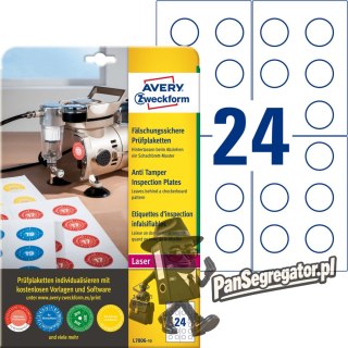 Etykiety inspekcyjne plomby 30mm240szt. L7806-10 AVERY ZWECKFORM