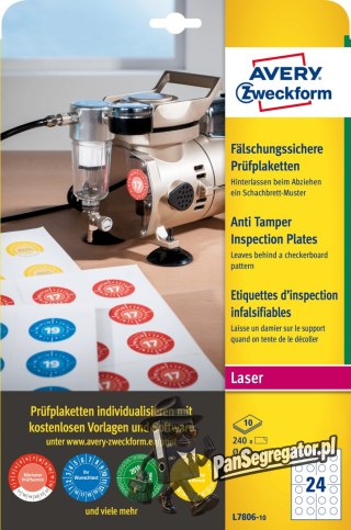 Etykiety inspekcyjne plomby 30mm240szt. L7806-10 AVERY ZWECKFORM